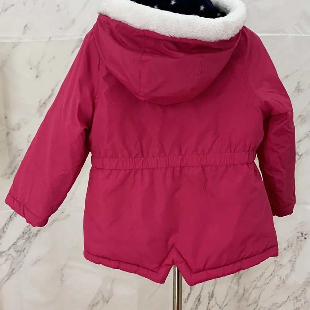 OshKosh B gosh Pink girls embroidered puffer coat‎ size 4